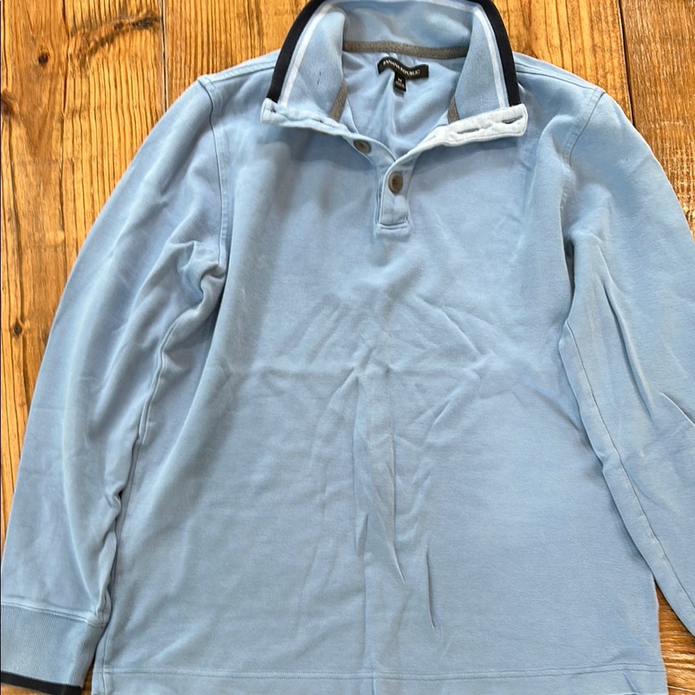 Banana Republic Sky Blue Sweater with Charcoal Accents